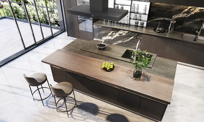 云顶集团岩板与整体橱柜装修效果图