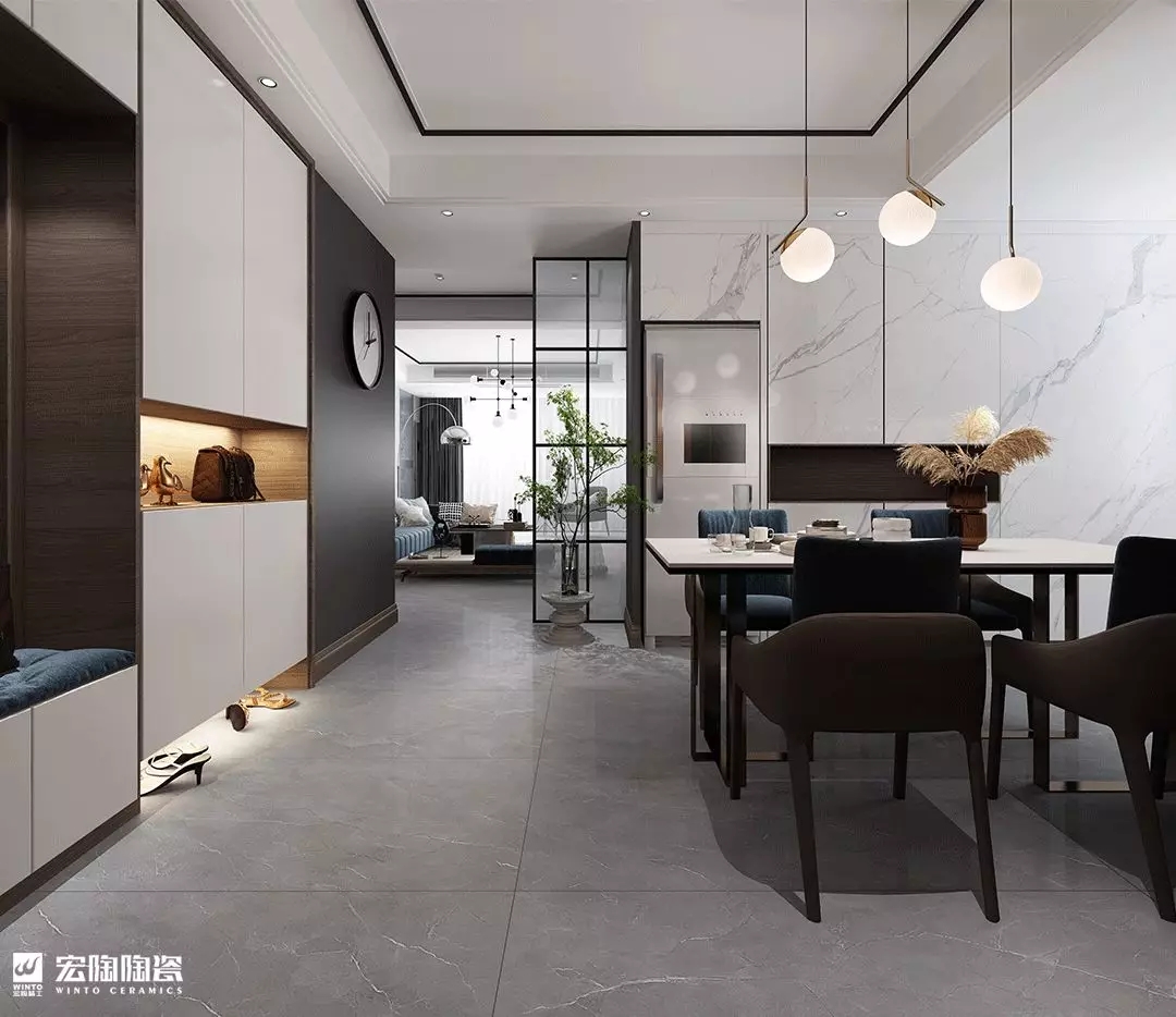 云顶集团安卡斯灰TG157187瓷砖地砖装修效果图