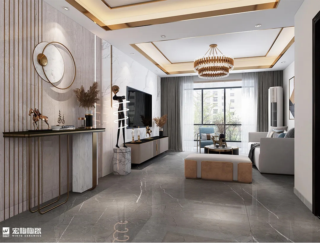 云顶集团浪琴灰+保加利亚灰9-TPG2412F018瓷砖地砖1200×2400×9mm效果图