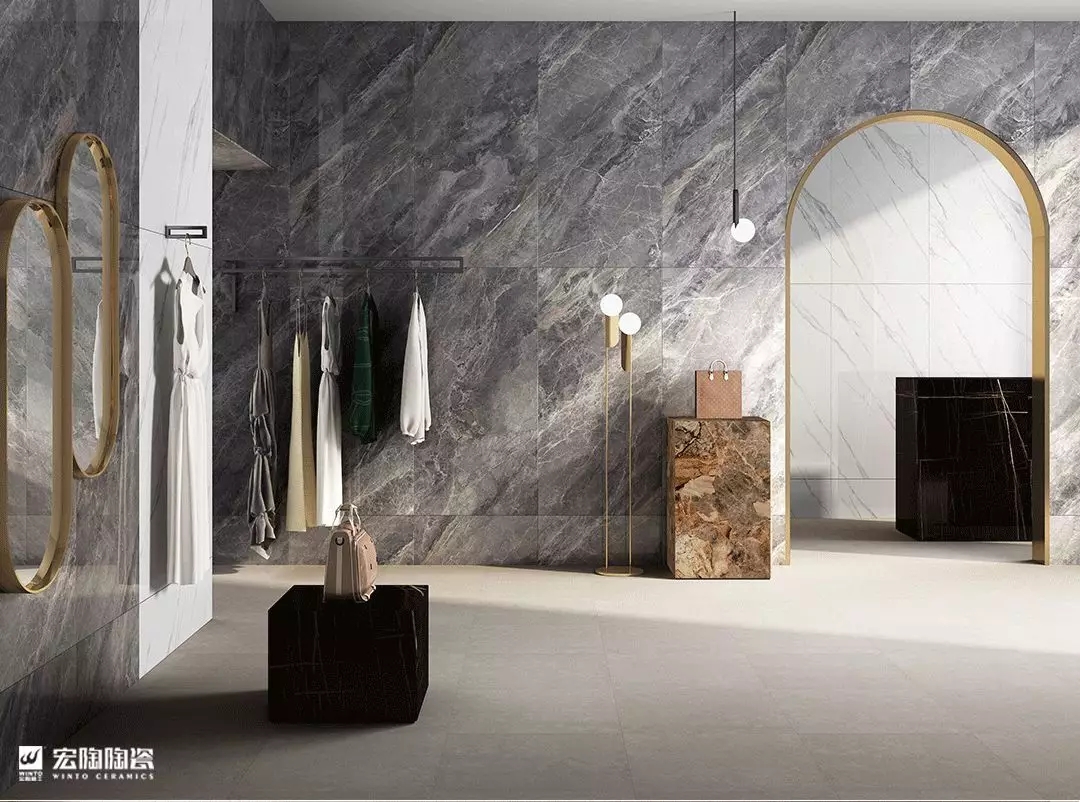 云顶集团璇玑灰TPEBM157005瓷砖地砖装修效果图