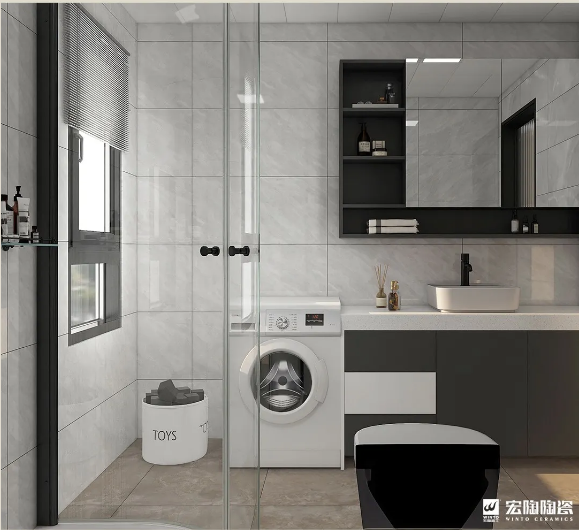 云顶集团TPGR84002 瓦莱特灰+TG60175P地砖效果图