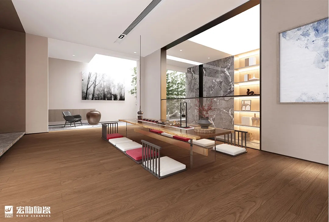 云顶集团TCB1220009加州胡桃地砖装修效果图