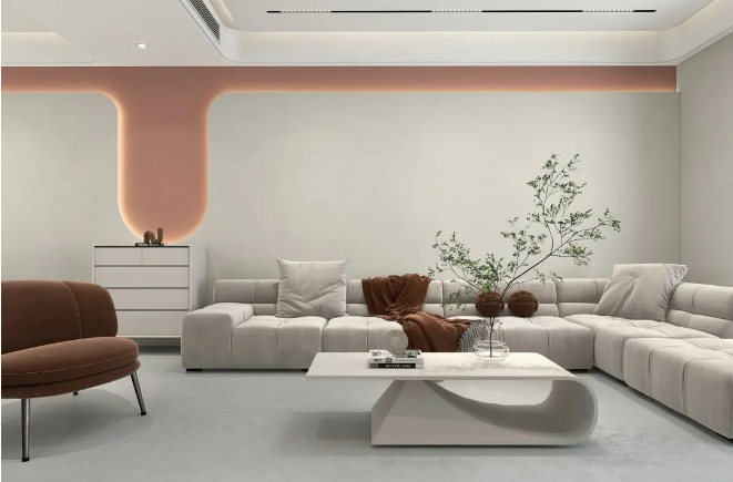 云顶集团客厅质感砖效果图