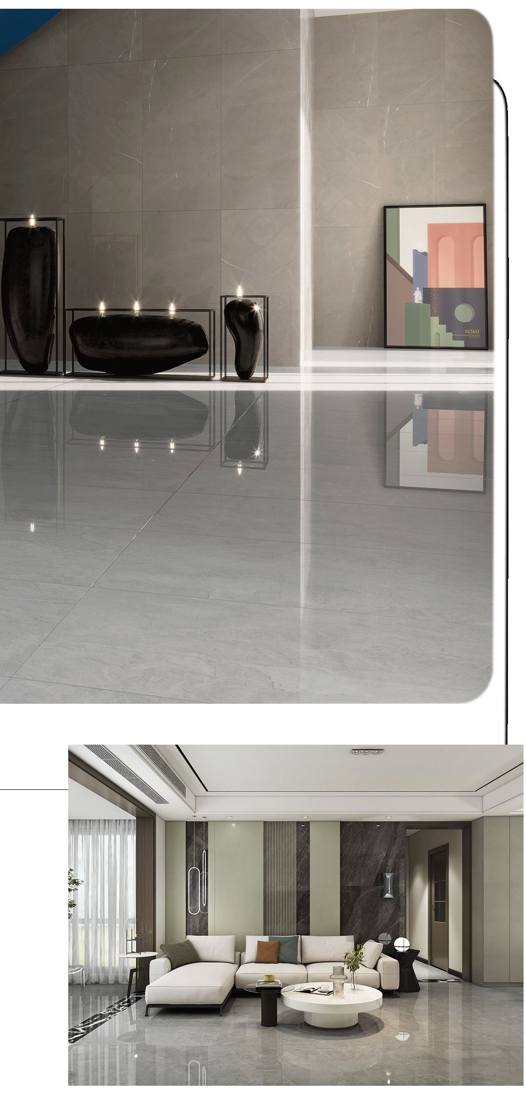 云顶集团900x1800mm陶瓷大板古云灰装修效果图