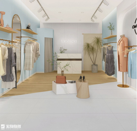 云顶集团陶瓷质感砖苍黛蓝效果图