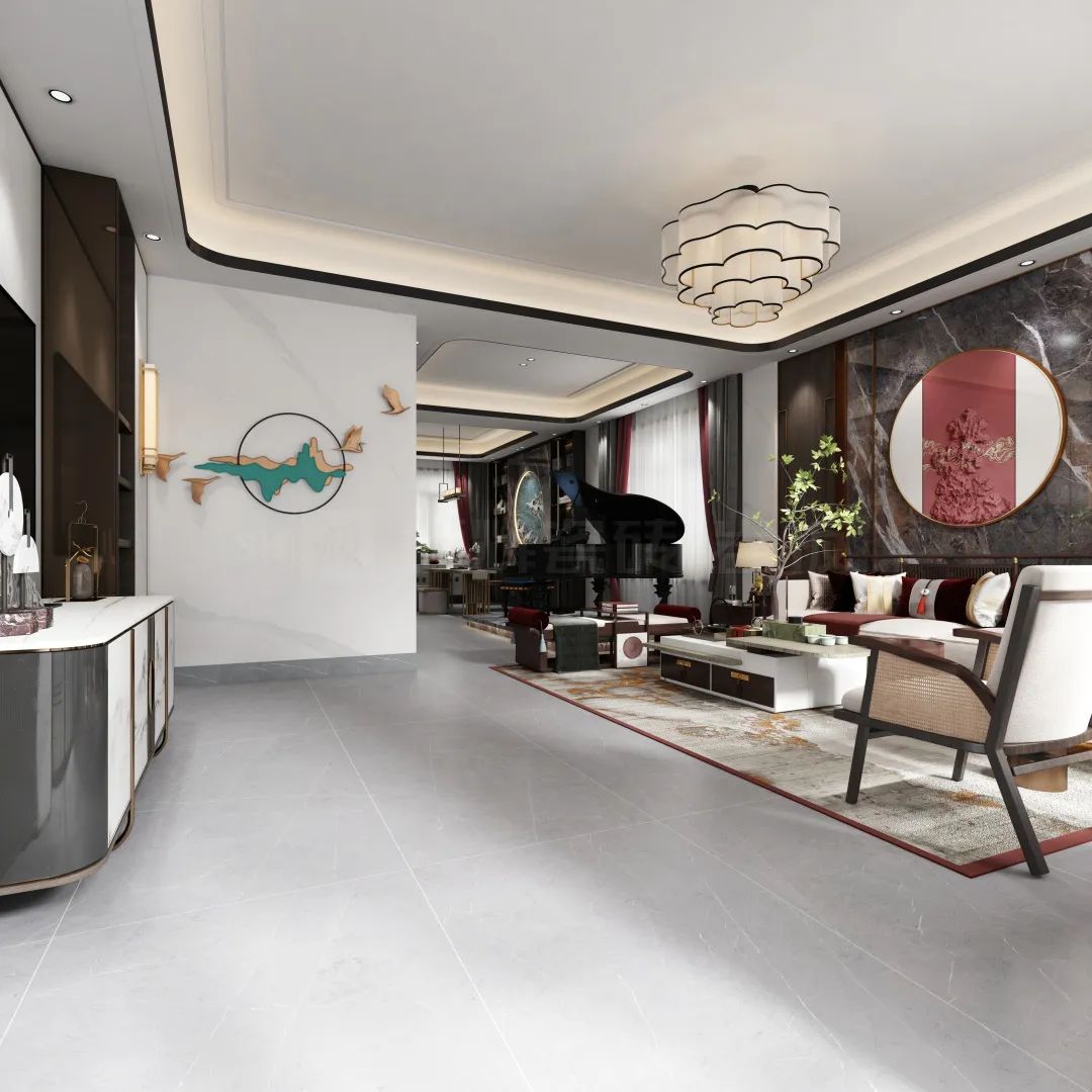 云顶集团地砖细腻潮韵客厅装修效果图