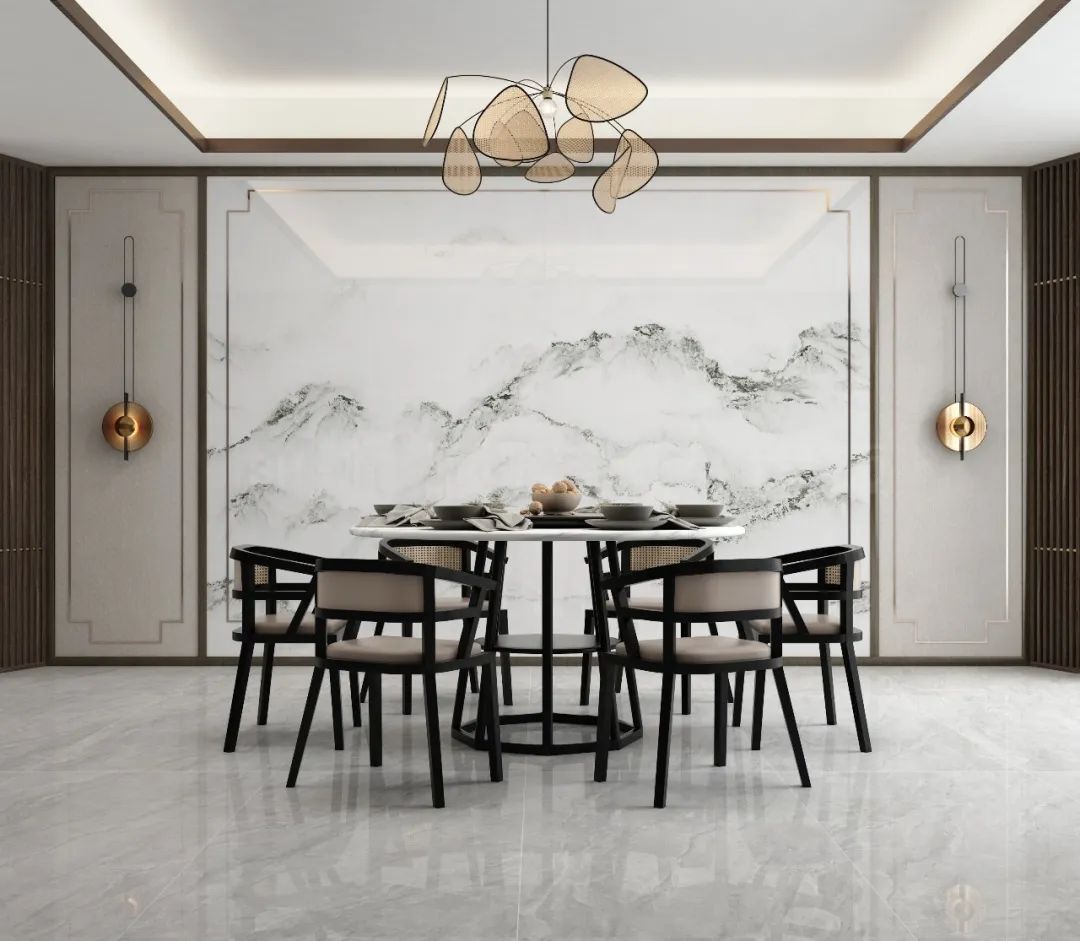 云顶集团质感砖餐厅装修效果图