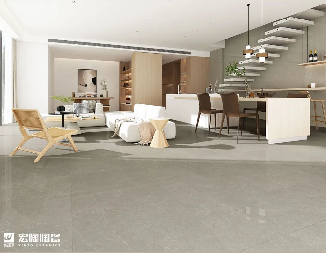 云顶集团TPGM157062玄武棕灰瓷砖地砖效果图