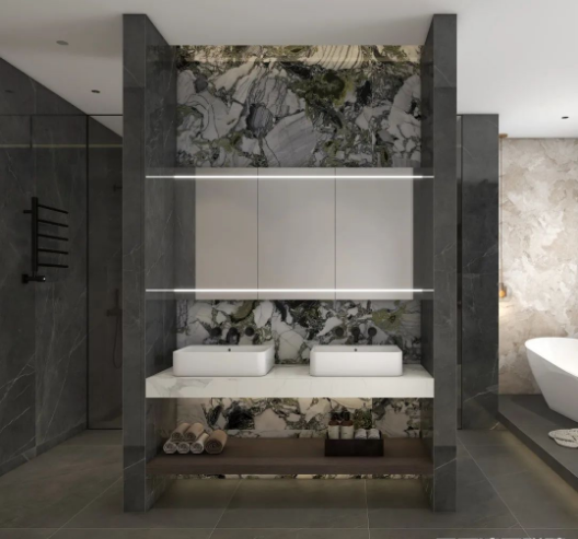 云顶集团质感砖卫生间效果图