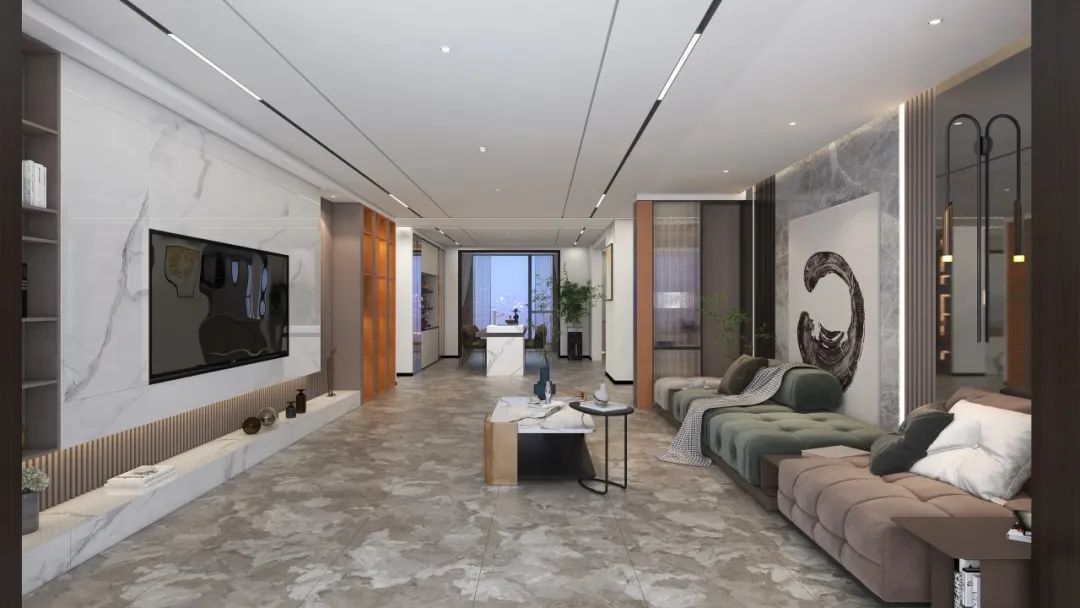 云顶集团陶瓷大板马赛金棕装修效果图