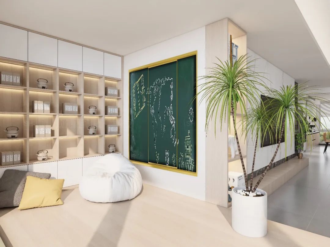 云顶集团陶瓷米黄色客厅+儿童区效果图