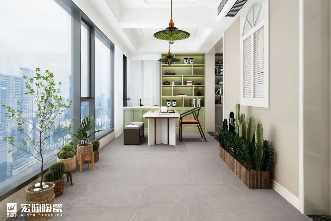 云顶集团防滑砖西西里灰装修效果图