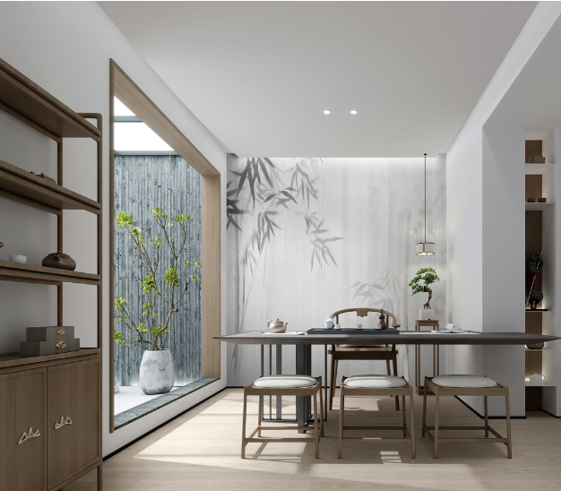 云顶集团质感砖茶楼装修效果图