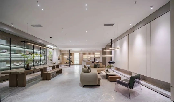 云顶集团陶瓷大板会客厅效果图